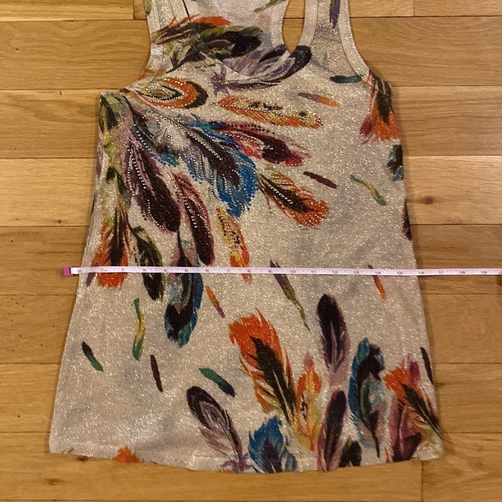 Body Central Racerback Gold Pattern Tank Small - Picture 3 of 7